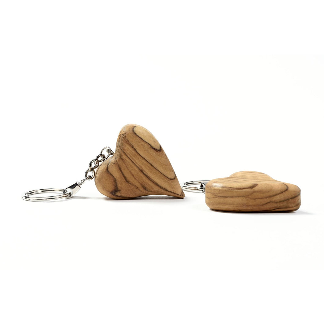 Portachiavi Cuore legno di ulivo